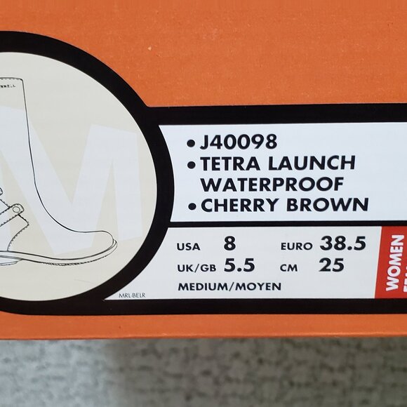 Merrill Tetra Launch Waterproof Cherry Brown Boots - Size 8M (Euro 38.5) - Picture 6 of 6